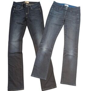 2 PAIRS! Paige Jeans 26 Peg Hidden‎ Hills Straight Leg Premium Denim Ankle